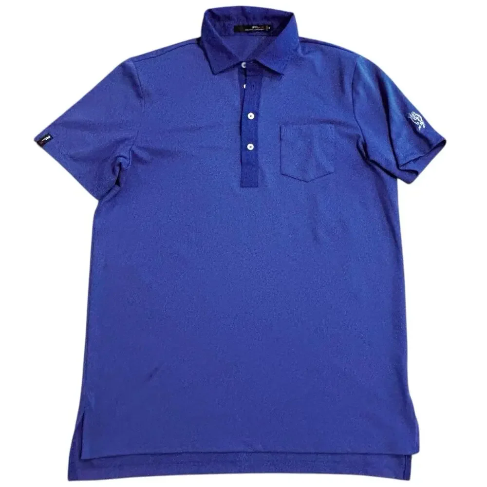RLX Ralph Lauren Royal Blue Performance Polo Men's Medium Pocket CC Logo